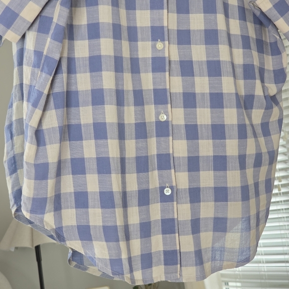 Madewell Blue Gingham Button-Back Top, Size XS - Picture 5 of 8